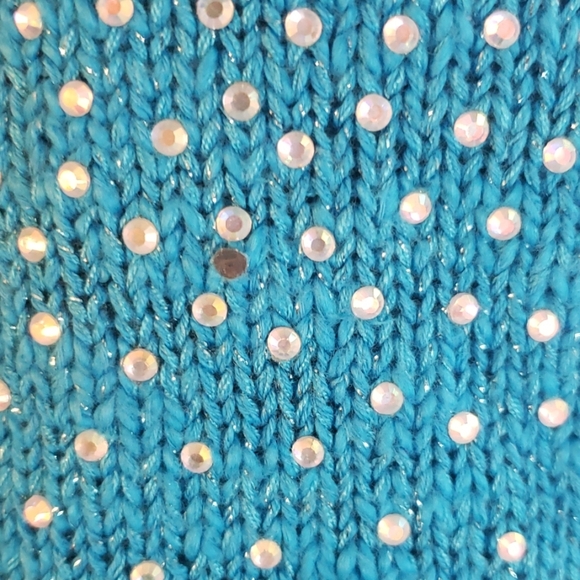 Gorgeous justice blue sparkle sweater sz 18 - Picture 7 of 8
